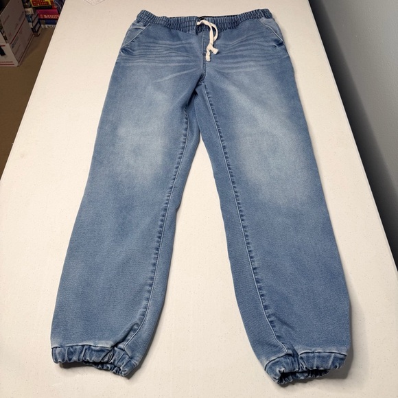 Sound Style Stretchy Denim Blue Drawstring Joggers w/Pockets Sz Medium - Picture 11 of 13